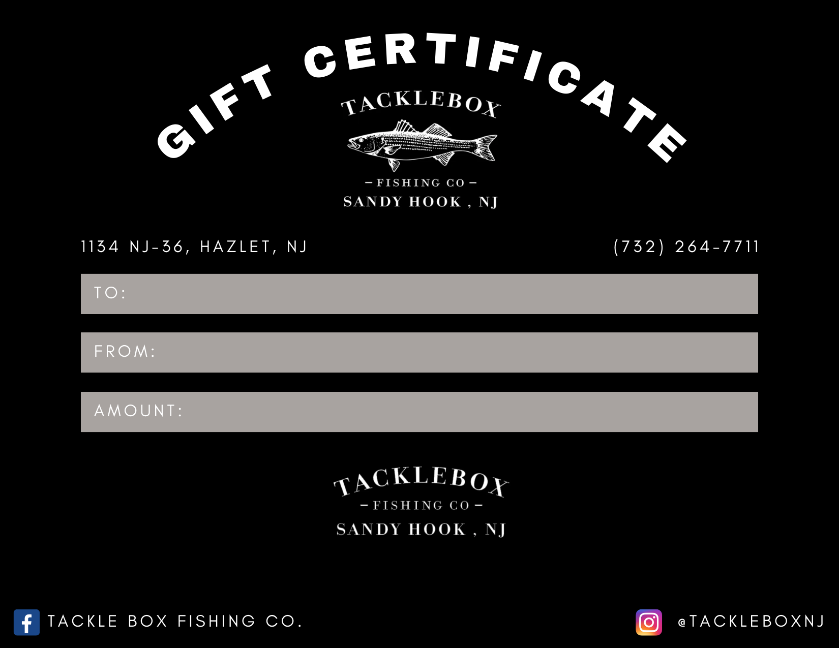 $75 Gift Card – Tackle Box NJ