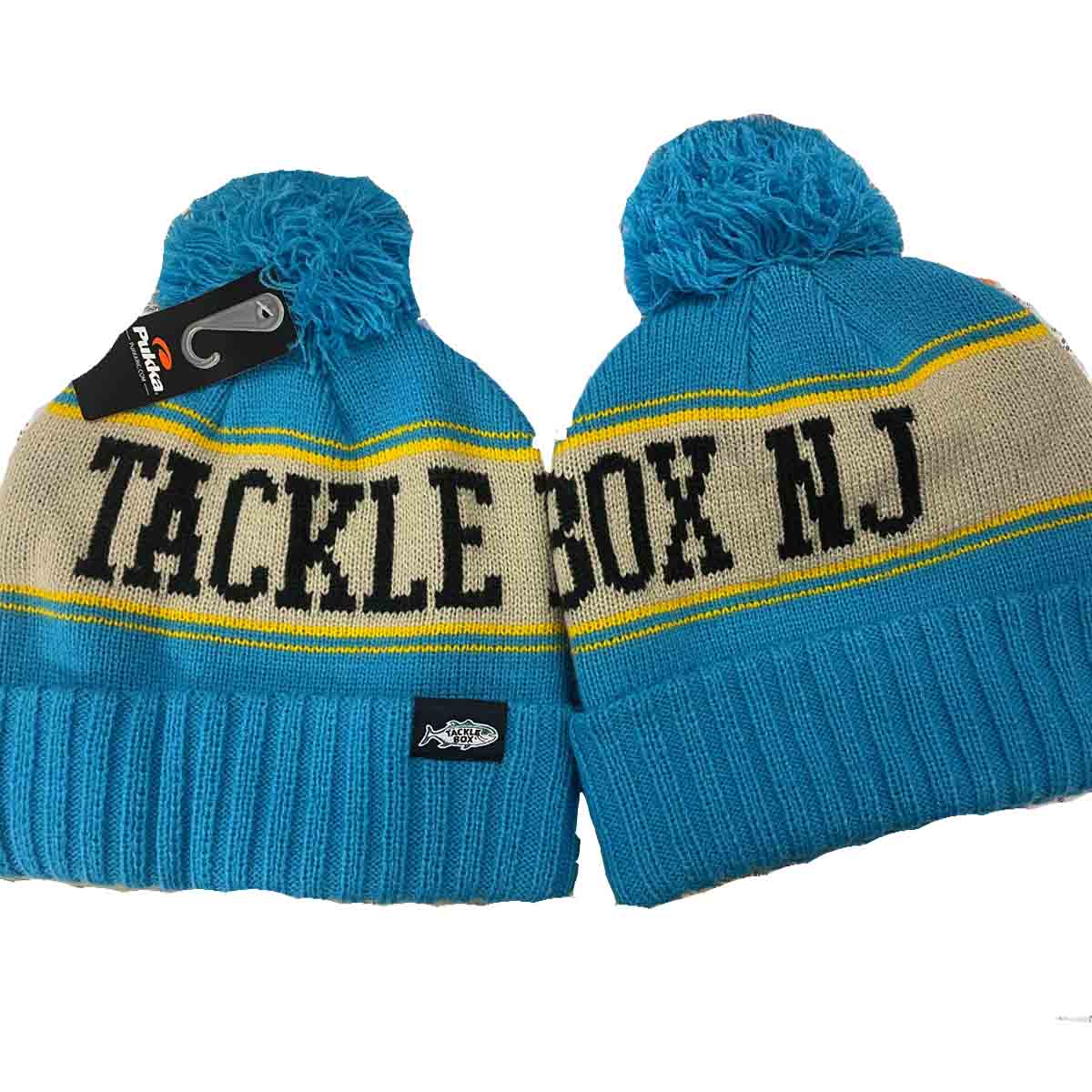 Tackle Box Pom Beanie - Aqua Stone / Athletic Gold