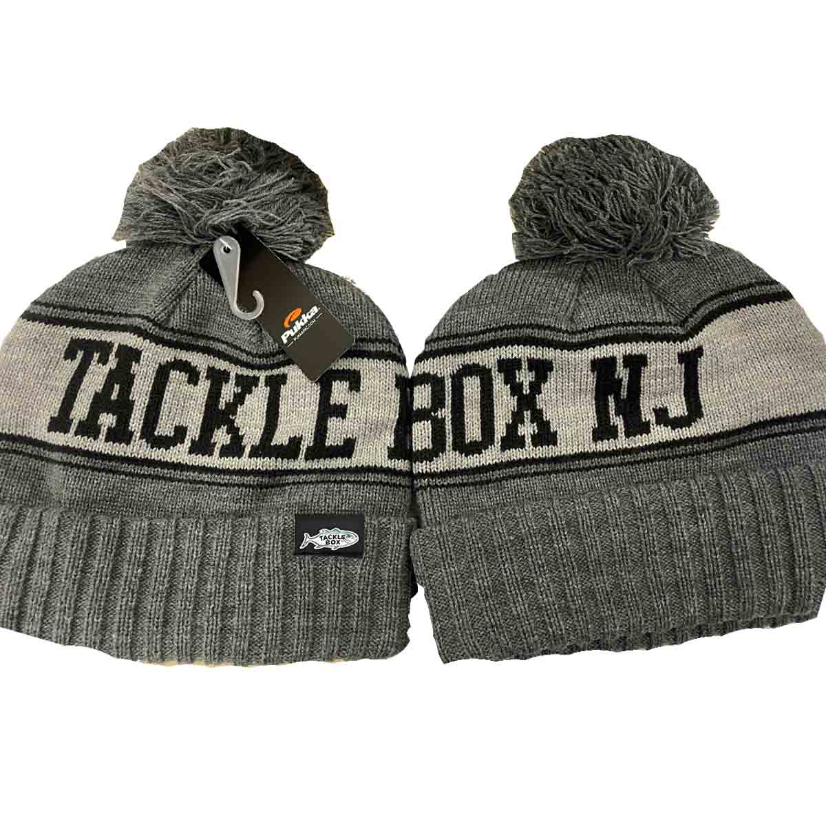 Tackle Box Pom Beanie - Charcoal Heather / Black – Tackle Box NJ