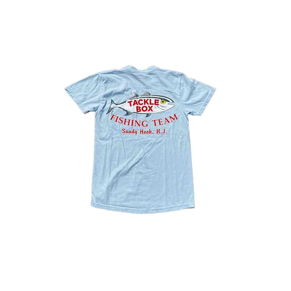 Tackle Box Pocket Tee Retro Logo - Pale Blue