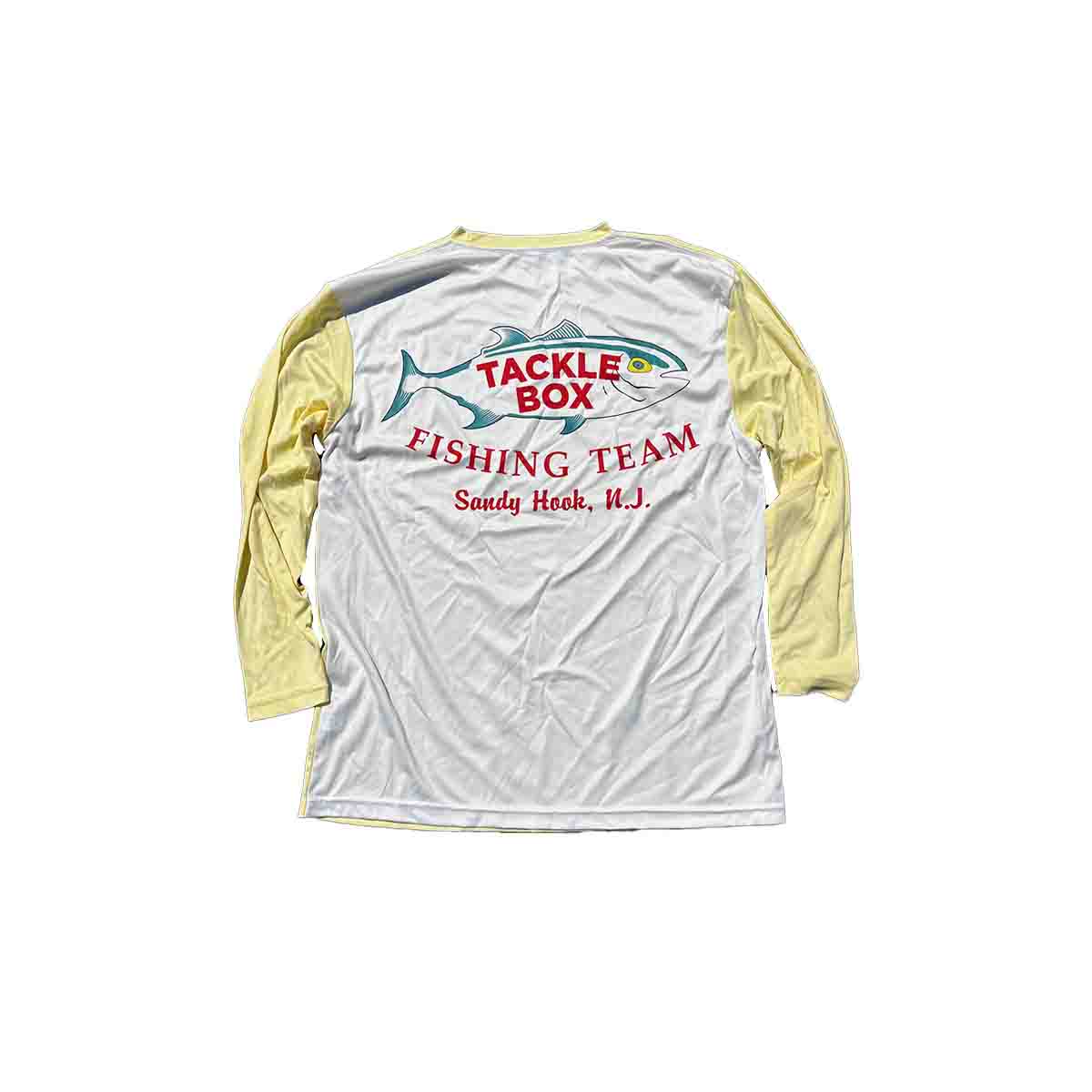 Tackle Box Kids SPF Long Sleeve Tee Retro Logo - White / Yellow
